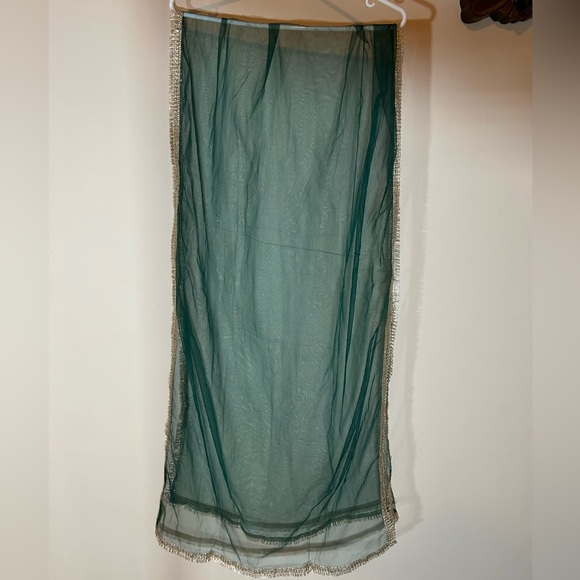 Lengha with top and dupatta, forest green, worn once - Picture 3 of 8